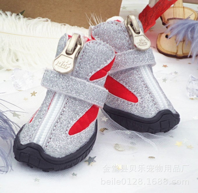 KBL Pet Shoes Autumn Breathable Sneakers for Small Dogs Red