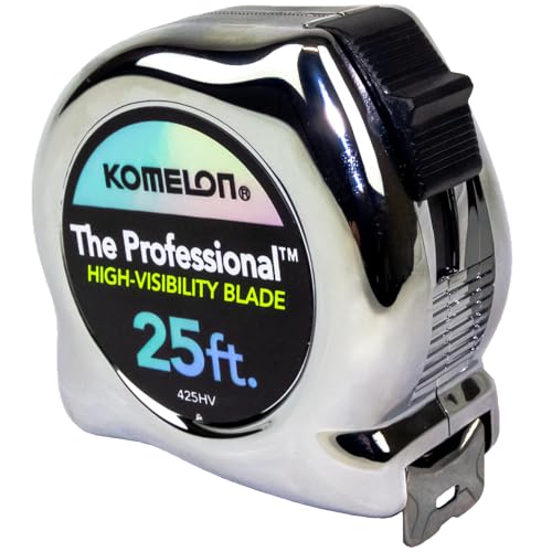 Komelon 425HV HighVisibility Professional Tape Measure 25Feet by 1Inch Chrome