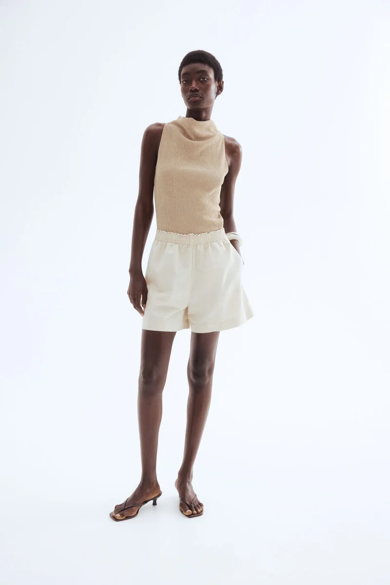 اتش اند ام Linen-blend shorts
