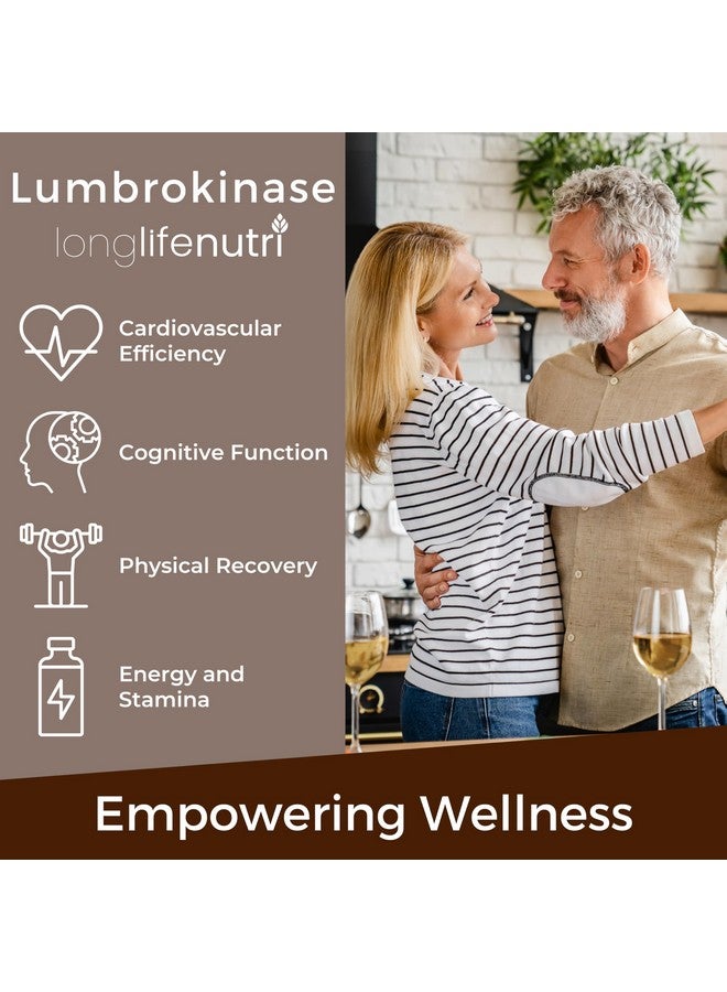 LongLifeNutri Lumbrokinase 100mg - Maximum Activity 2,000,000 Units Per Serving, 120 Vegetarian Capsules, 2-Month Supply, Natural Enzyme Supplement for Circulatory Health, Lab Tested, Made in USA - Image 4