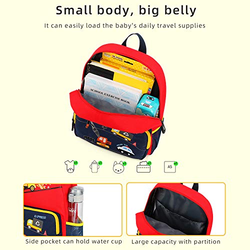 willikiva Car Dinosaur Kids Toddler Backpack for Boys and Girls Children Waterproof Preschool Bag(Bus) - Image 4