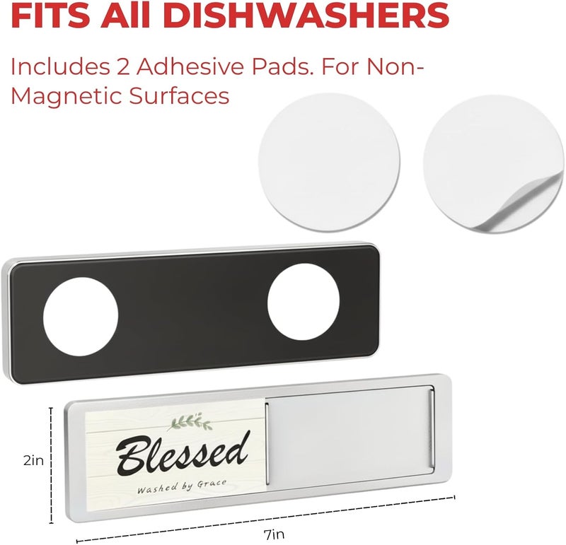 TLOEP Dishwasher Magnet Clean Dirty Sign - Faith Kitchen Decor Slide Indicator, Farmhouse Style, Religious Housewarming Gift for Christian Women Mom - Image 4