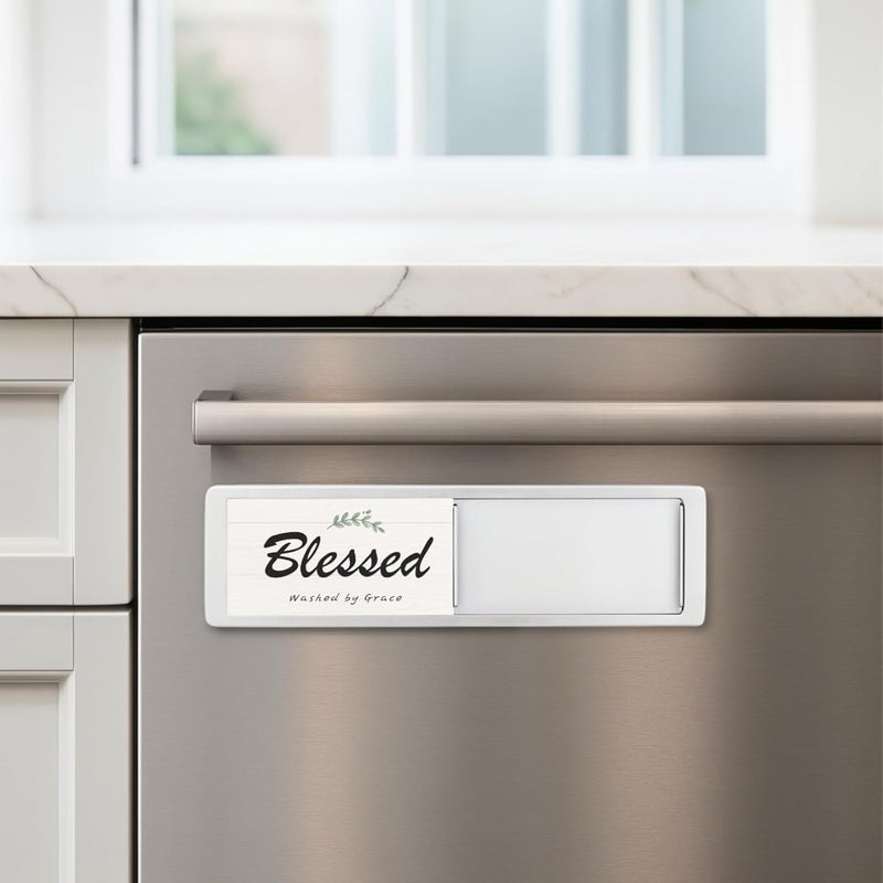 TLOEP Dishwasher Magnet Clean Dirty Sign - Faith Kitchen Decor Slide Indicator, Farmhouse Style, Religious Housewarming Gift for Christian Women Mom - Image 5