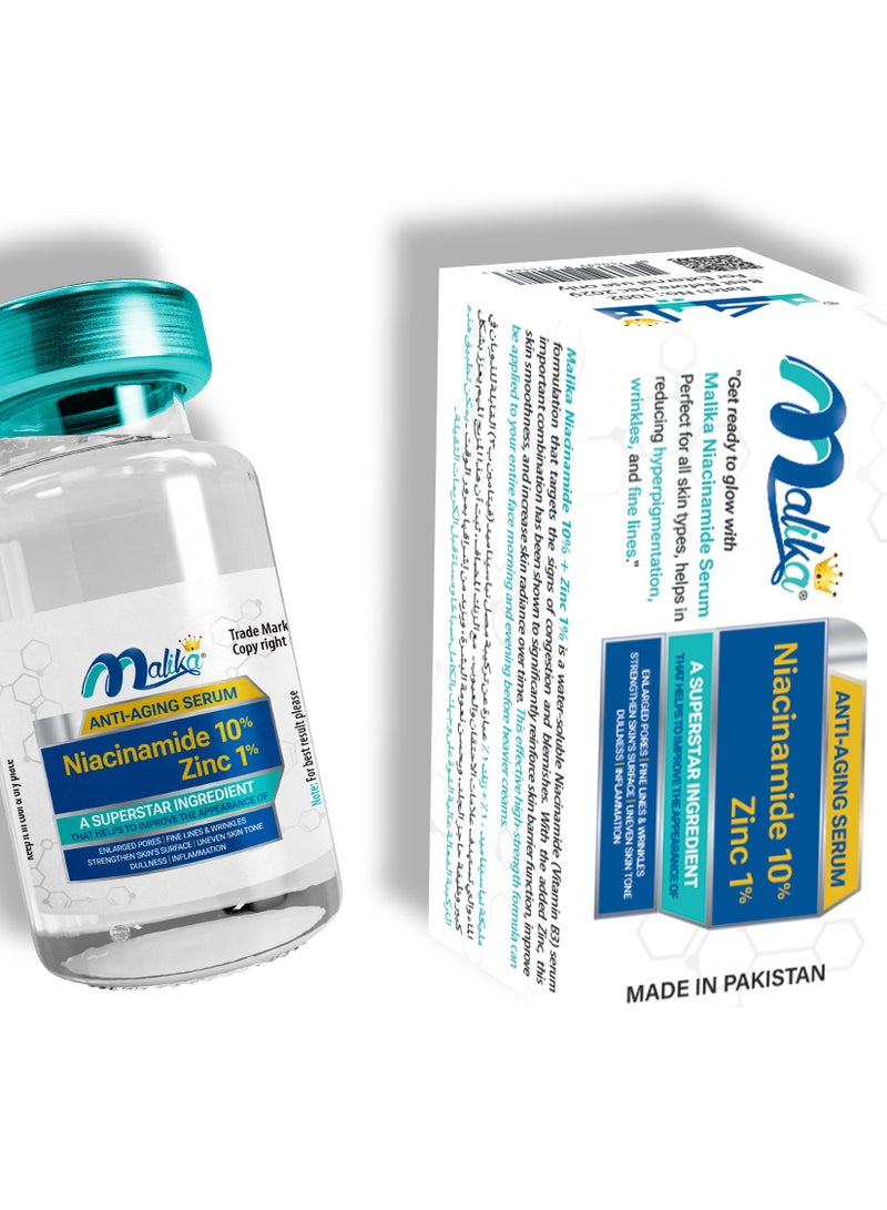 Malika Niacinamide 10% + Zinc 1%  Serum 3ml