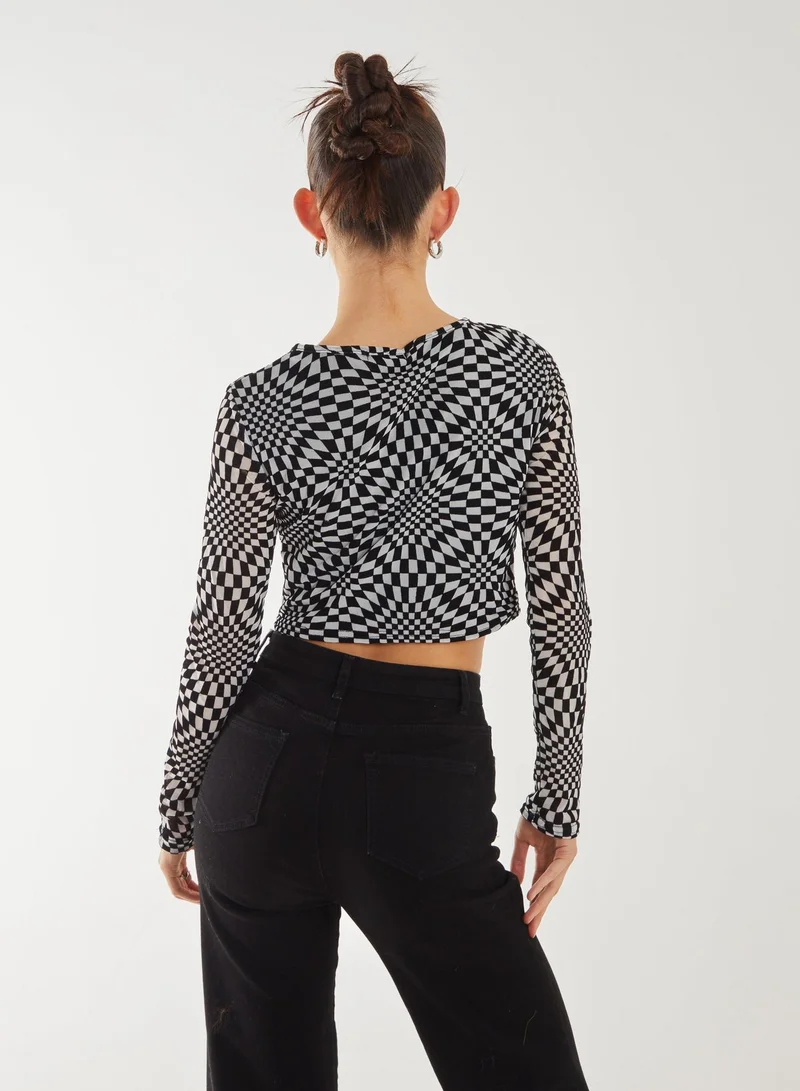 Pink Vanilla Printed Letterbox Flock Top