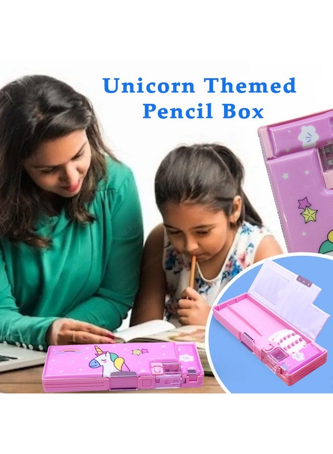 فنبلاست صندوق أقلام متعدد الوظائف من فن بلاست للأطفال، صندوق أقلام يونيكورن، صندوق أقلام للأطفال للبنات، صندوق أقلام مغناطيسي للبنات، حقيبة أقلام للبنات، صندوق أقلام منبثق، هدايا إرجاع يونيكورن للأطفال - Image 5
