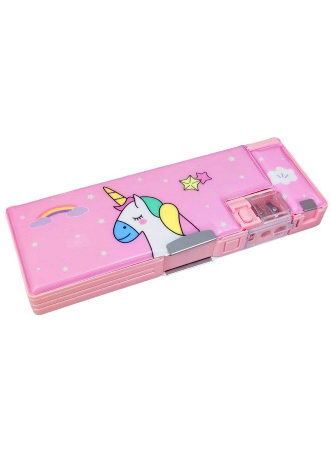 فنبلاست صندوق أقلام متعدد الوظائف من فن بلاست للأطفال، صندوق أقلام يونيكورن، صندوق أقلام للأطفال للبنات، صندوق أقلام مغناطيسي للبنات، حقيبة أقلام للبنات، صندوق أقلام منبثق، هدايا إرجاع يونيكورن للأطفال - Image 1