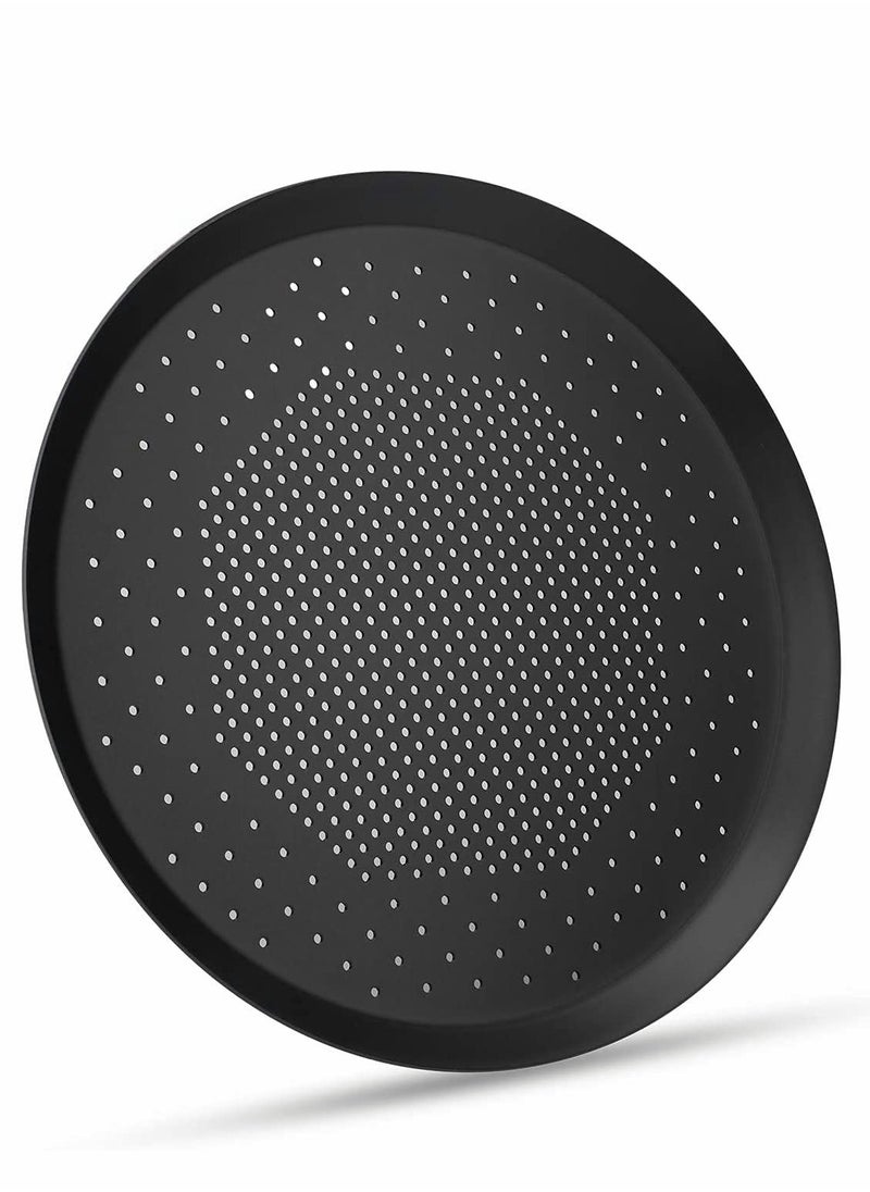 SYOSI - Pizza Pan with Holes, 10 inch Pizza Crisper Cooking Pan, Thickened Steel Pizza Tray for Oven, Round Perforated Baking Pan for Home & Restaurant Kitchen Cooking Tool - Image 1