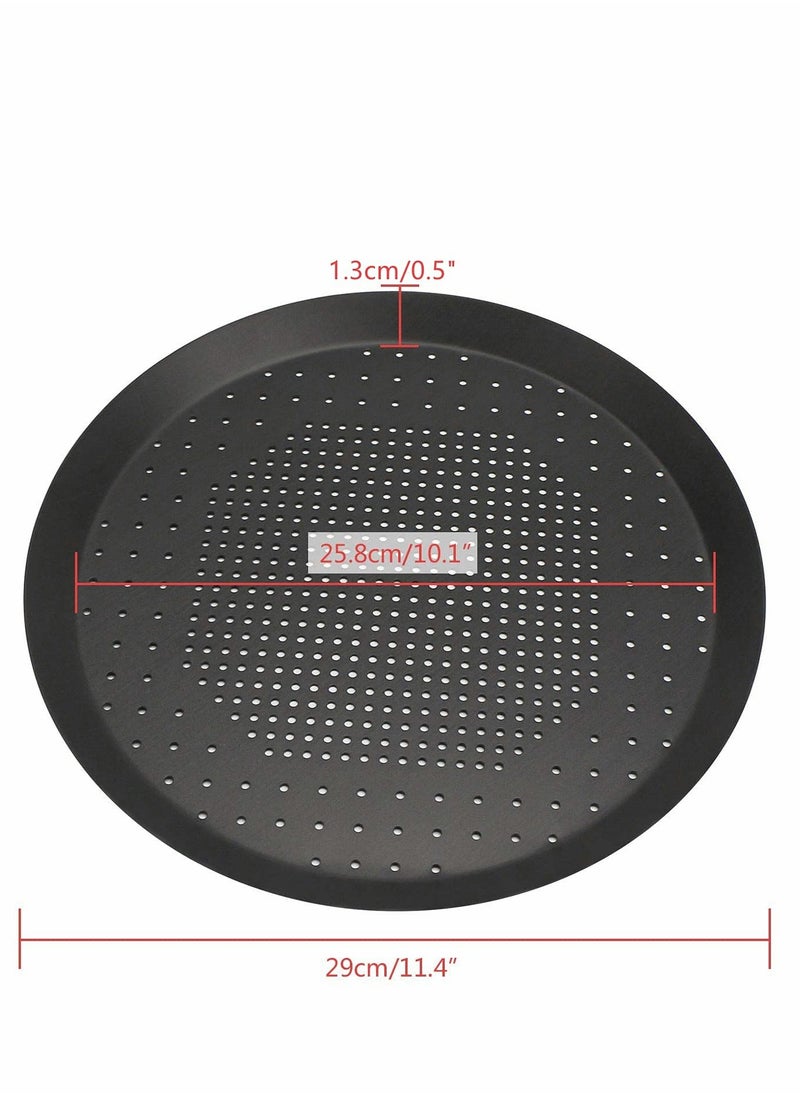 SYOSI - Pizza Pan with Holes, 10 inch Pizza Crisper Cooking Pan, Thickened Steel Pizza Tray for Oven, Round Perforated Baking Pan for Home & Restaurant Kitchen Cooking Tool - Image 1
