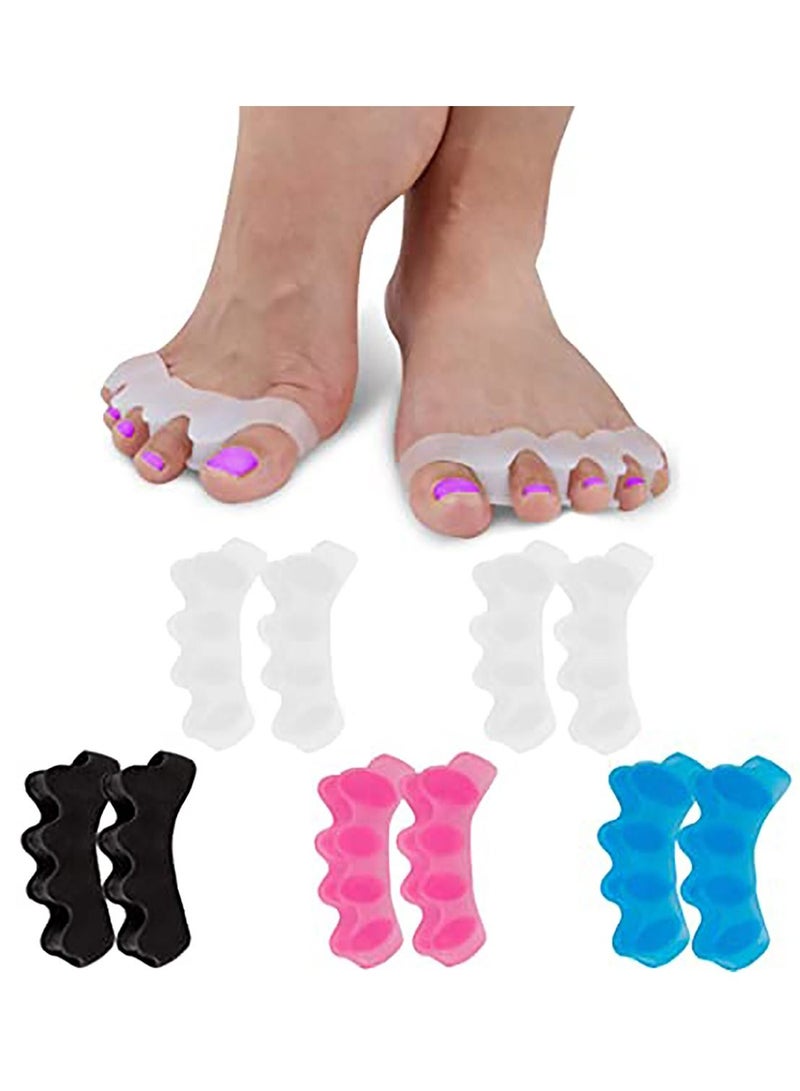 KASTWAVE 5 Pair Toe Separators for Overlapping Toes and Restore Crooked to Their Original Shape, Correct Bunions Universal Size - Image 1