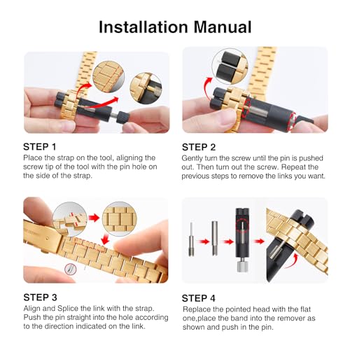 STIROLL Thin Replacement Band Compatible for Apple Watch 38mm 40mm 41mm 42mm(Series 11 10), Stainless Steel Metal Wristband Women Men for iWatch Ultra SE Series 9 8 7 6 5 4 3 2 1, Gold - Image 4