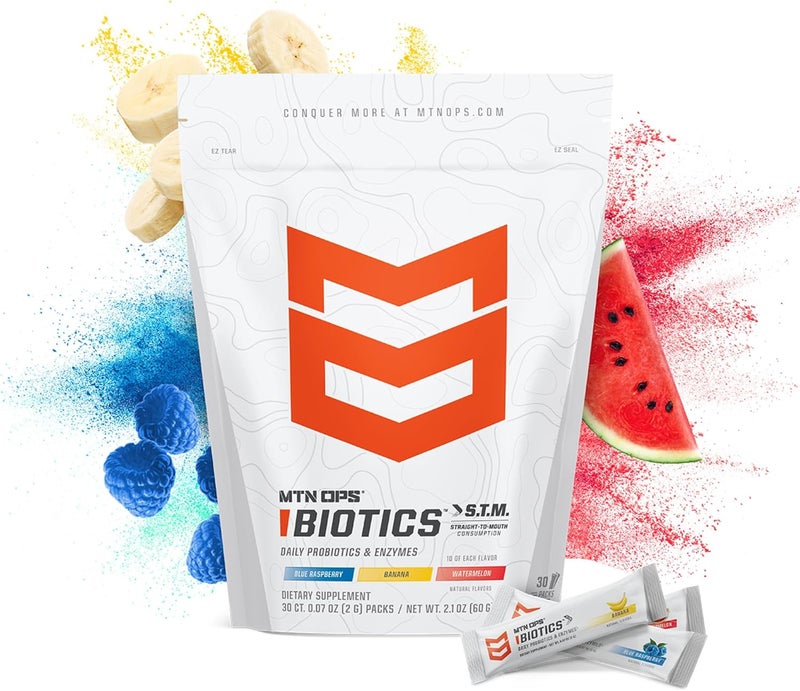 MTN OPS Biotics STM Probiotic Supplement for Gut Health Digestion  Immunity Support  SugarFree Natural Flavor Variety Pack 30 Servings  Best Probiotics for Digestive Health  Immune System - Image 2