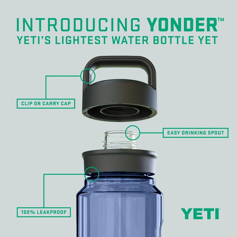 YETI Yonder 600 ml/20 oz Water Bottle with Leakproof Yonder Chug Cap, Navy - Image 2