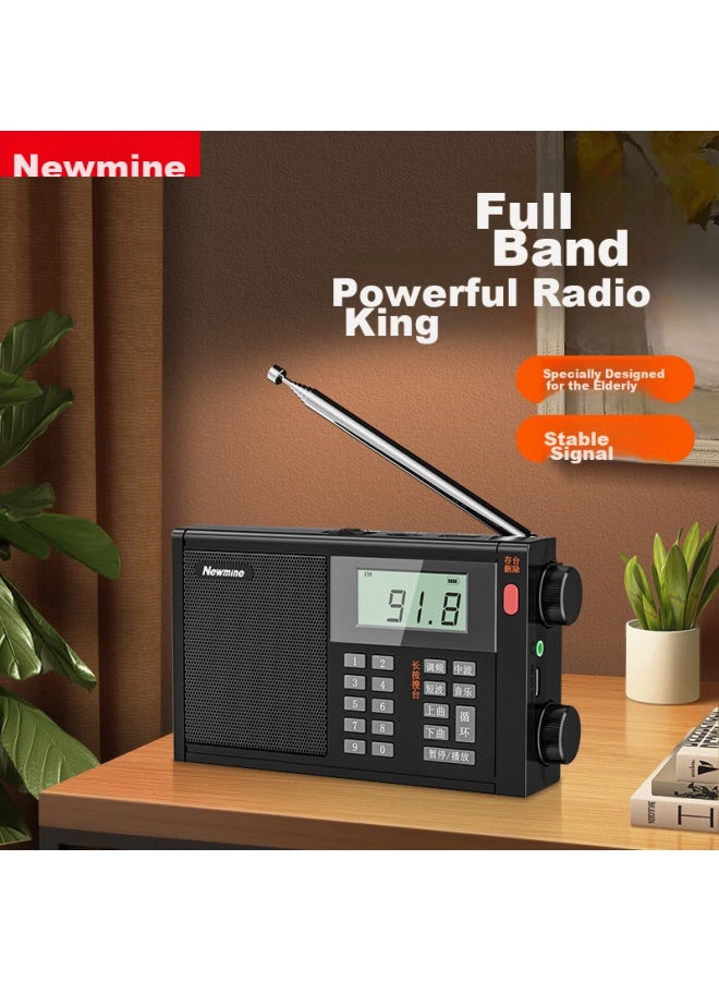 Newmine T-6607 Radio For Elderly, Digital Mini Portable Speaker With Memory Card, Rechargeable, All-band Fm Tuning, For College English Listening Test, Cet-4/6 Player - Image 1
