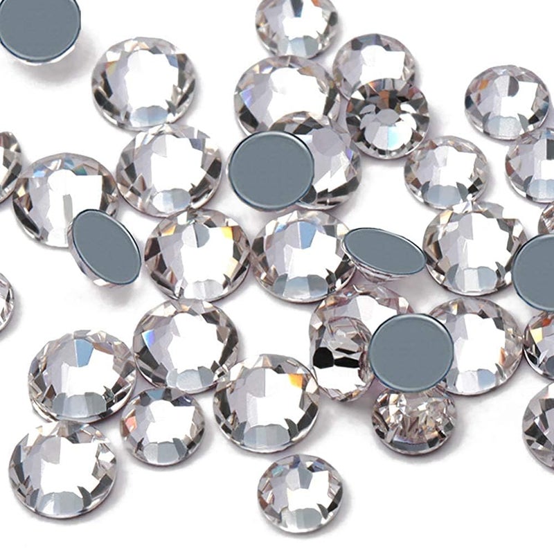 Dowarm 1440 Pieces White Crystal Clear Hotfix Crystals Hot Fix Rhinestones for Crafts Clothing Flatback Glass Gems for Dance Costumes SS10