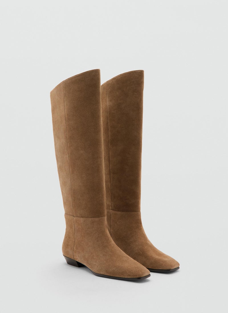 MANGO High-leg suede boots - Image 2