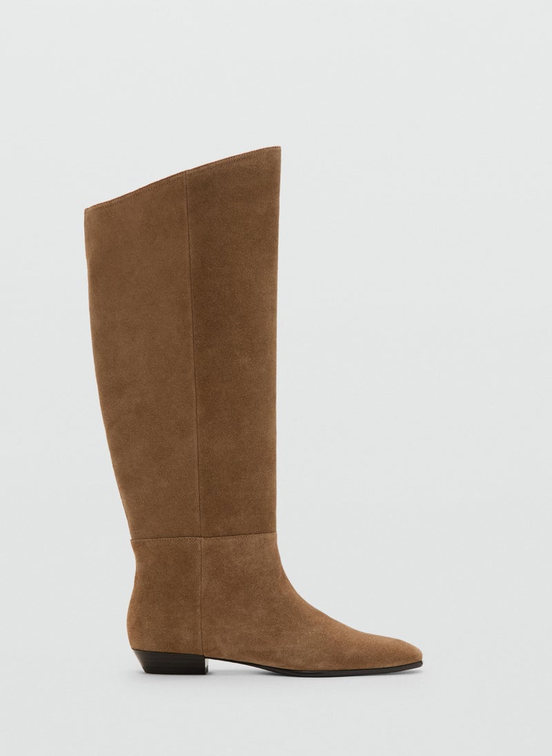 MANGO High-leg suede boots - Image 1