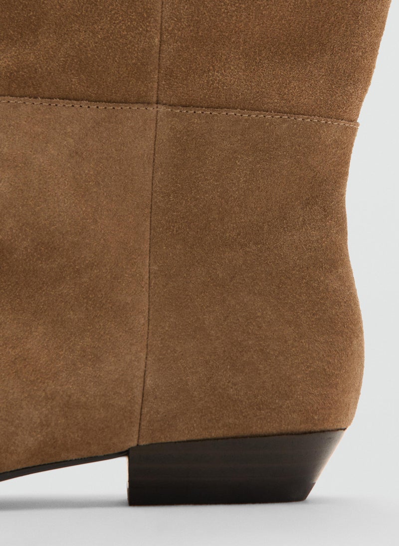 MANGO High-leg suede boots - Image 3