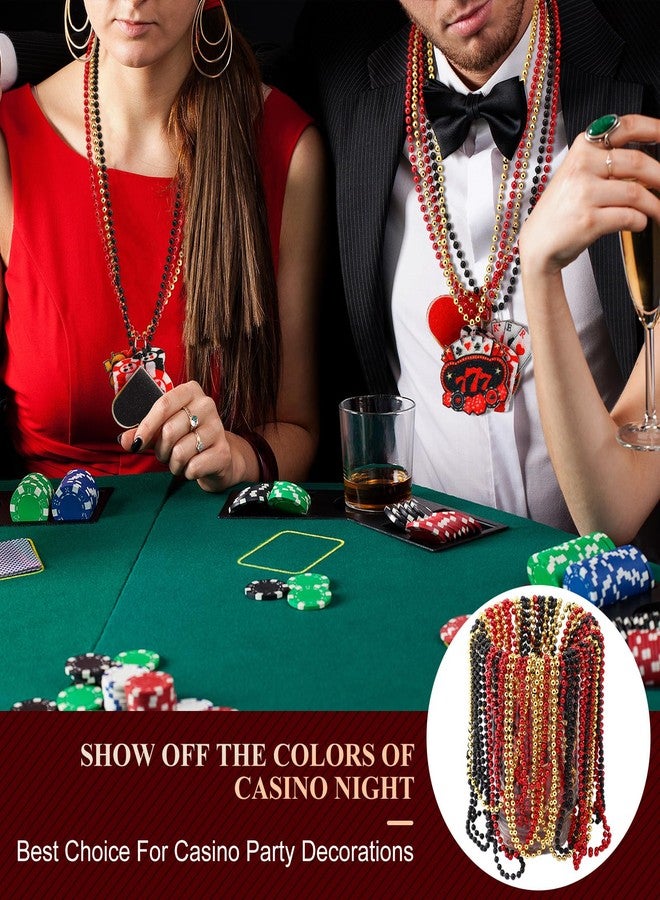 Ferreve Casino Night Beaded Necklaces Bulk 12 Styles Casino Dice Dollar Sign Necklaces Gold Red Black Beaded Necklace for Casino Birthday Party Favors Supplies (72) - Image 4
