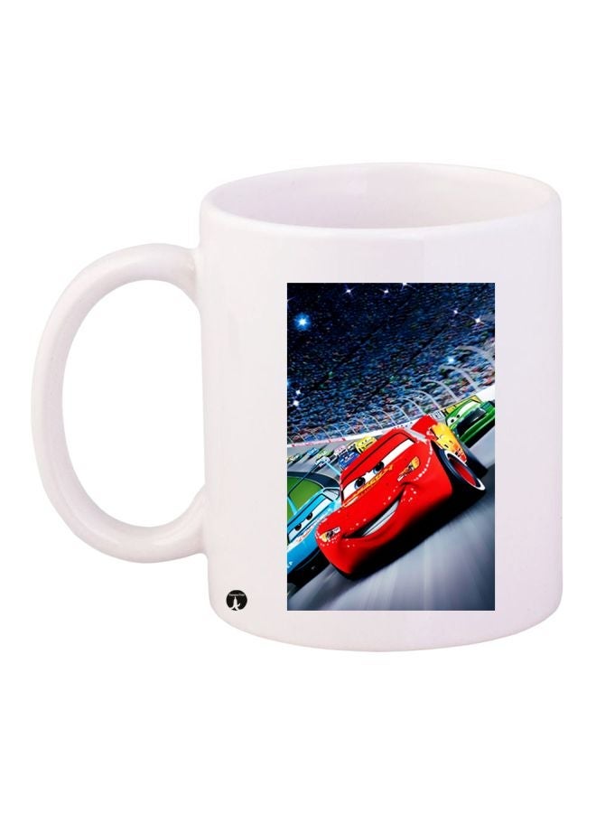 The Cars Printed Coffee Mug White/Red/Blue 11ounce