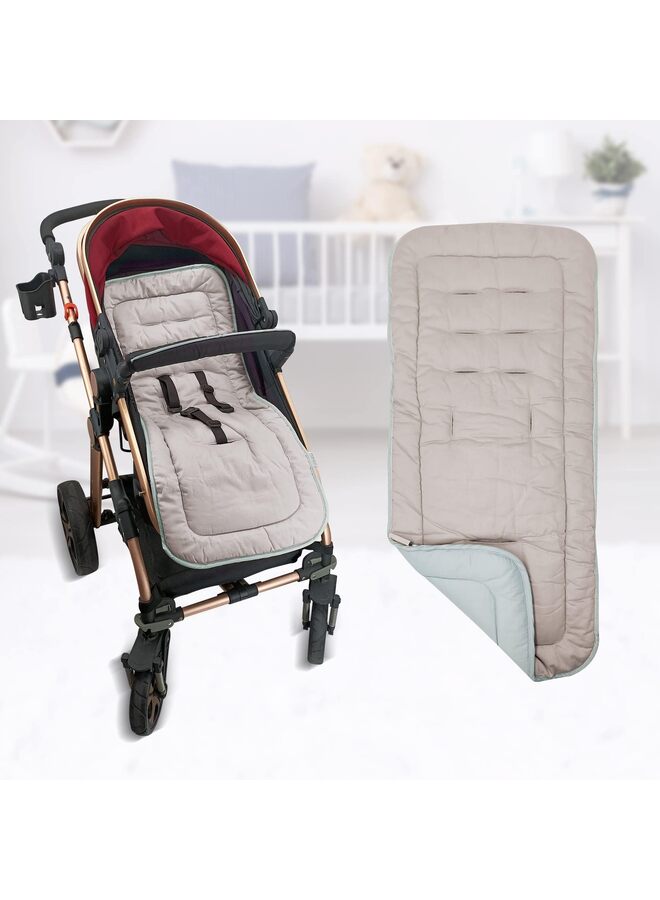 1PCS Stroller Cushion, Infant Car Seat Insert-Universal Breathable and Soft Newborn Stroller Mat-Cotton Cover Toddler Seat Pad Liner for Stroller, 34x78cm(Color:Green) - Image 3