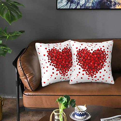 Aitukang Valentines Pillow Covers 18x18 Set of 2 Red Heart Valentine's Day Throw Pillow Cases Home Decorations Cushion Cover for Couch Sofa Bed Farmhouse - Image 4