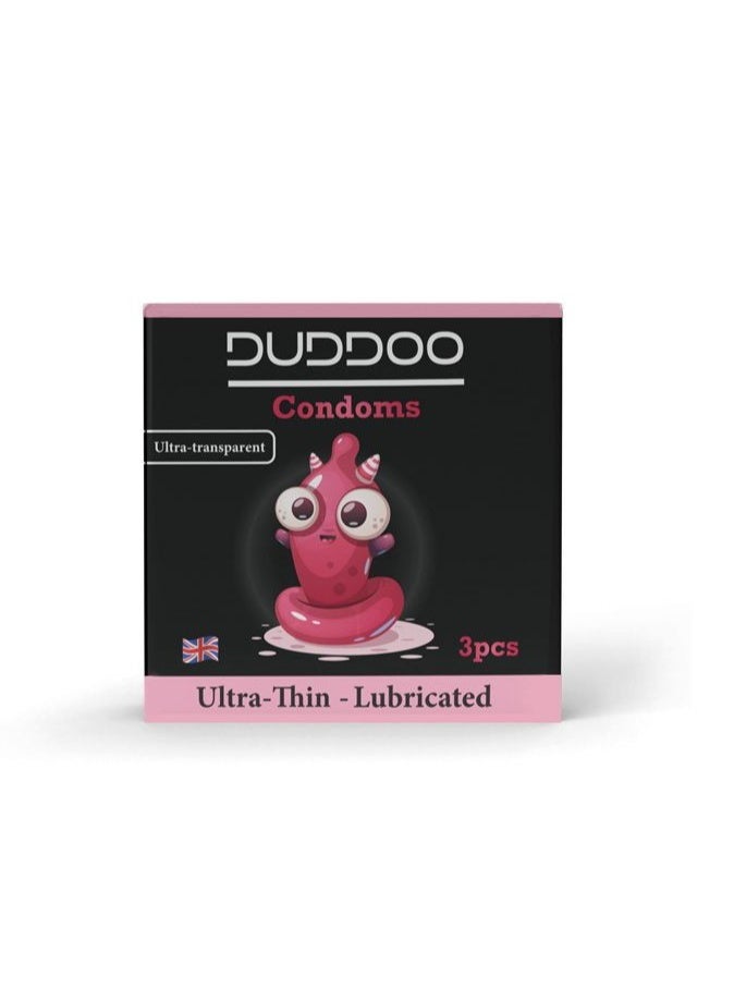 واقيات ذكرية رقيقة للغاية مزلقة، 3 قطع/عبوة