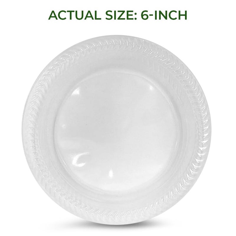 Betta 6-Inch Disposable Plastic Dessert Plates, Clear, 480 Count, Bulk Case for Schools, Breakrooms and Cafeteria, Microwave Safe (12 Pack Per Box x40) - Image 2