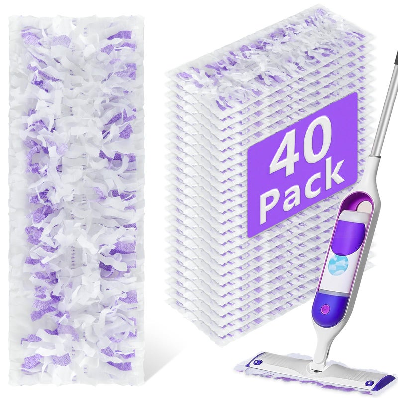 DOCXCDO 40 Pack Disposable Power Mop Refills Pads Compatible with Swiffer Power Mop,Spray Wet Pads Refill,Disposable Spray Mopping Pads Refills for Multi-Surface Floor Cleaning - Image 1