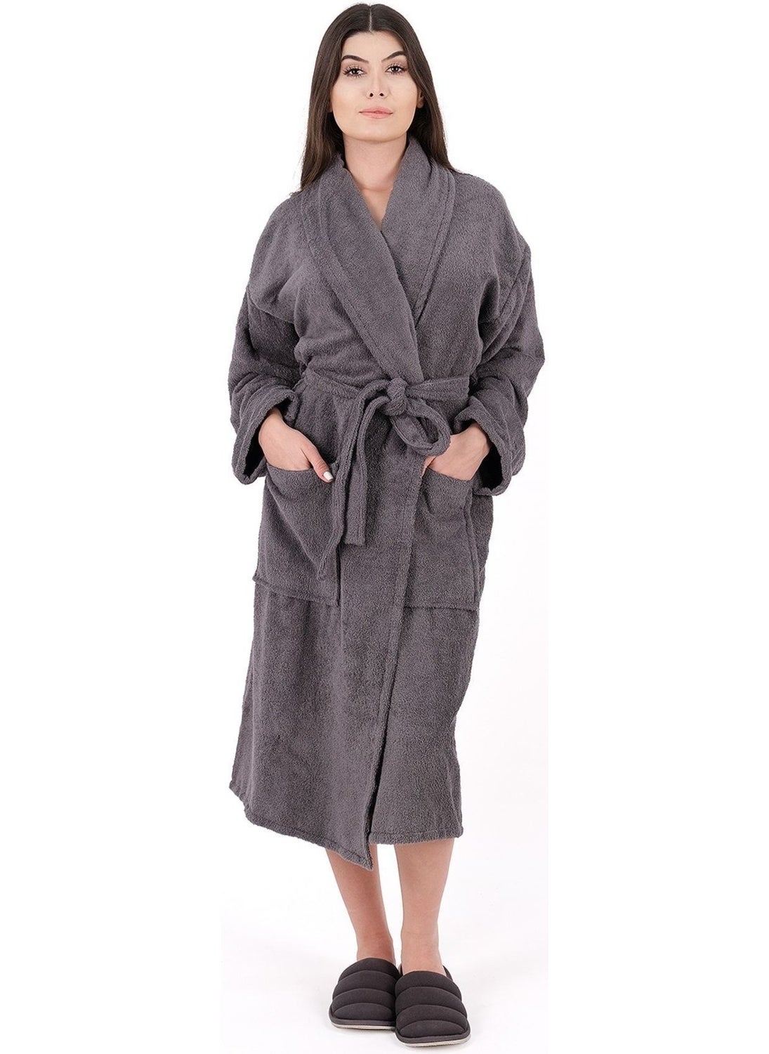Soft Line Cotton Shawl Gray Color (L- x l-2 x l-3 x l-4 x l) Large / King Size Bathrobe