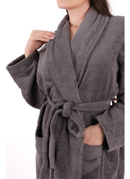 MODELHOME Soft Line Cotton Shawl Gray Color (L- x l-2 x l-3 x l-4 x l) Large / King Size Bathrobe  - Image 5