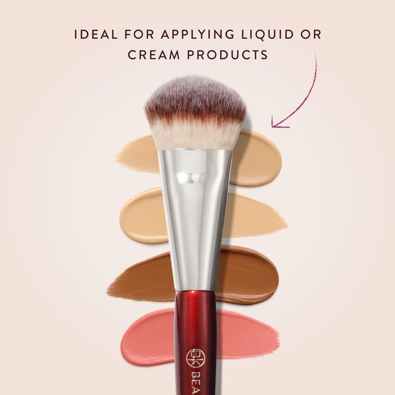 BK BEAUTY BRUSHES - 109 MINI CONTOURED FOUNDATION - Face Brush for Liquid or Cream Foundations - Bronzer, Blush & Highlighter Makeup Brush - Image 4