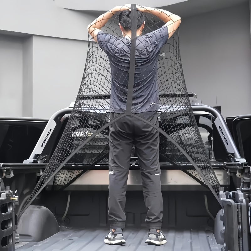 Heavy Duty Elastic Truck Bed Net High Elasticity Sturdy Frame Suitable For Pickup Trucks And Trailers All Weather Cargo Carrier Set 1 - Image 1