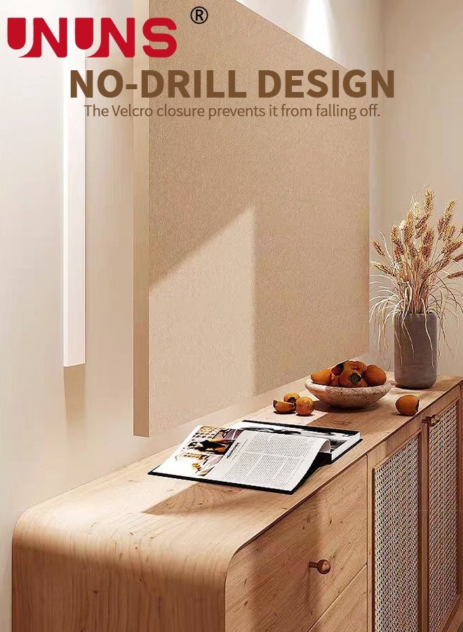 UNUNS Felt Board,Bulletin Board, 60*80CM Decorative Felt Pin Board,Cork Board,Foldable Photo Board with Home Pattern Design,Self-Adhesive Vision Board Mood Board,Felt Bulletin Board for Living Room Office Wall Decor,Yellow - Image 2