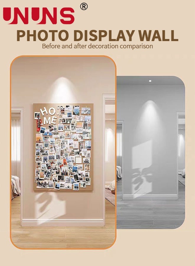 UNUNS Felt Board,Bulletin Board, 60*80CM Decorative Felt Pin Board,Cork Board,Foldable Photo Board with Home Pattern Design,Self-Adhesive Vision Board Mood Board,Felt Bulletin Board for Living Room Office Wall Decor,Yellow - Image 4