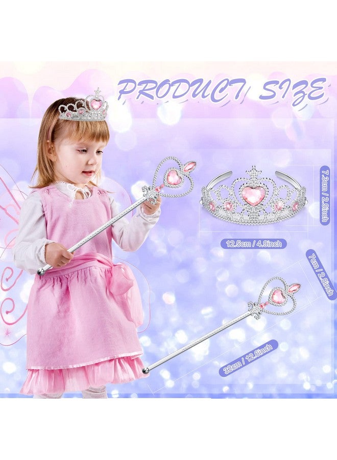 Civaner 20 Pcs Dress Up Tiara Crown Set Princess Costume Party Accessories Princess Crown For Girls Fairy Princess Tiara Plastic Crown And Wand Birthday Party Favors 10 Colors - Image 3