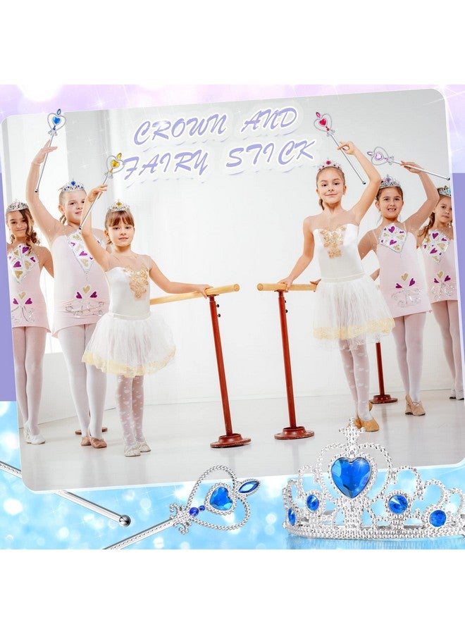 Civaner 20 Pcs Dress Up Tiara Crown Set Princess Costume Party Accessories Princess Crown For Girls Fairy Princess Tiara Plastic Crown And Wand Birthday Party Favors 10 Colors - Image 5