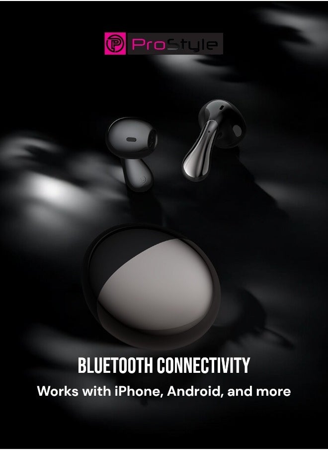 Prostyle Earbuds True Wireless Stereo Bass Boost Headphones, Bluetooth IPX7 water resistance For iPhone, Android And More - Black  - Image 2