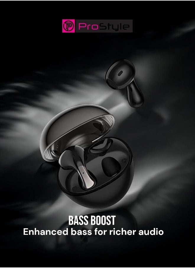 Prostyle Earbuds True Wireless Stereo Bass Boost Headphones, Bluetooth IPX7 water resistance For iPhone, Android And More - Black  - Image 3