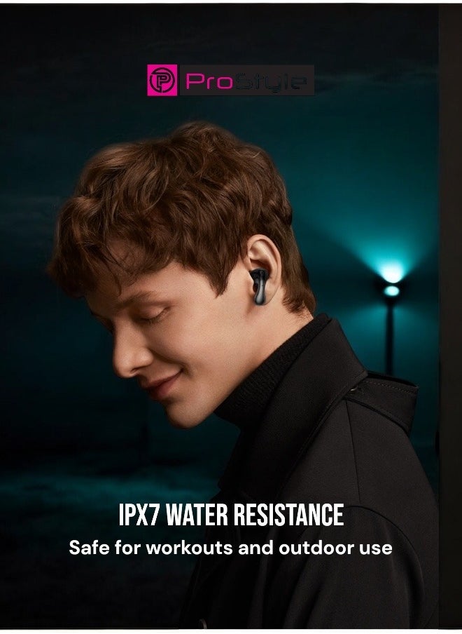 Prostyle Earbuds True Wireless Stereo Bass Boost Headphones, Bluetooth IPX7 water resistance For iPhone, Android And More - Black  - Image 4
