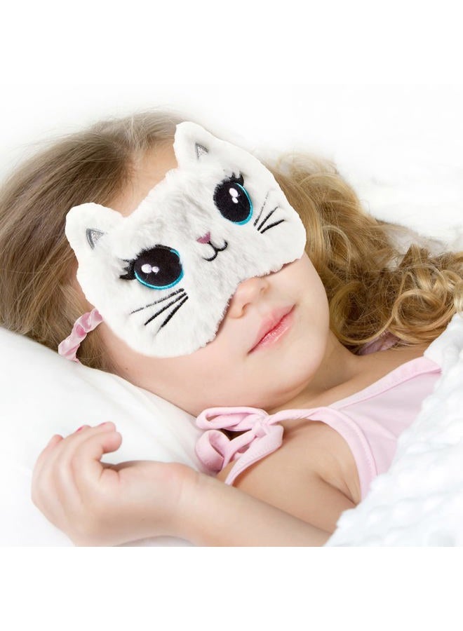 Geyoga Sleep Mask for Kids, Girls Plush Sleeping Eye Cover 3 Pieces Soft Eye Blindfold Sleep Eye Cover Animal Sleeping Eye Shade for Kids (Colorful, Cat Style) - Image 4