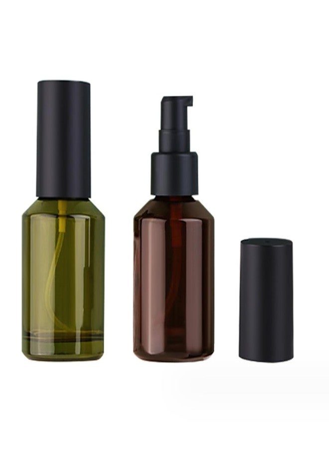 erioctry 2PCS 60ML/2OZ Empty Refillable Glass Creams Lotions Bottles with Pump Vial Cosmetic Liquid Foundation Dispenser Jars Makeup Emulsion Liquids Storage Travel Container - Image 1
