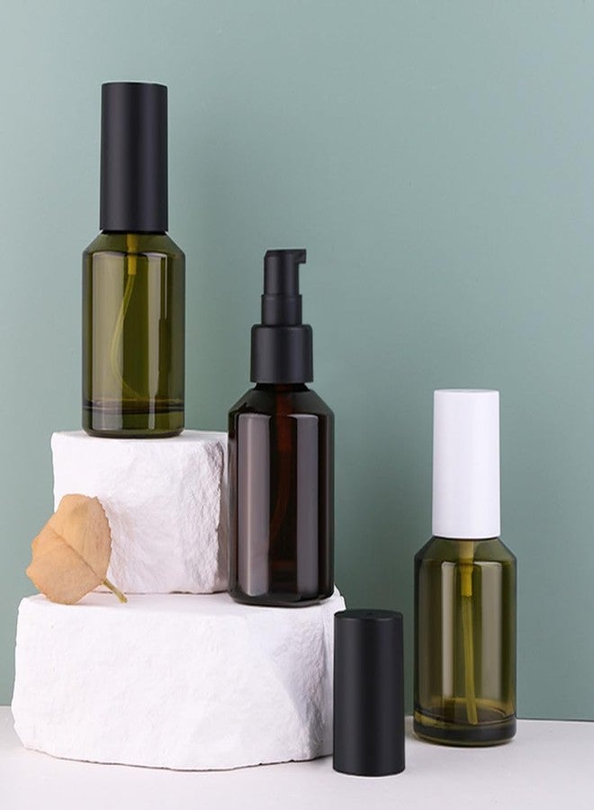 erioctry 2PCS 60ML/2OZ Empty Refillable Glass Creams Lotions Bottles with Pump Vial Cosmetic Liquid Foundation Dispenser Jars Makeup Emulsion Liquids Storage Travel Container - Image 4