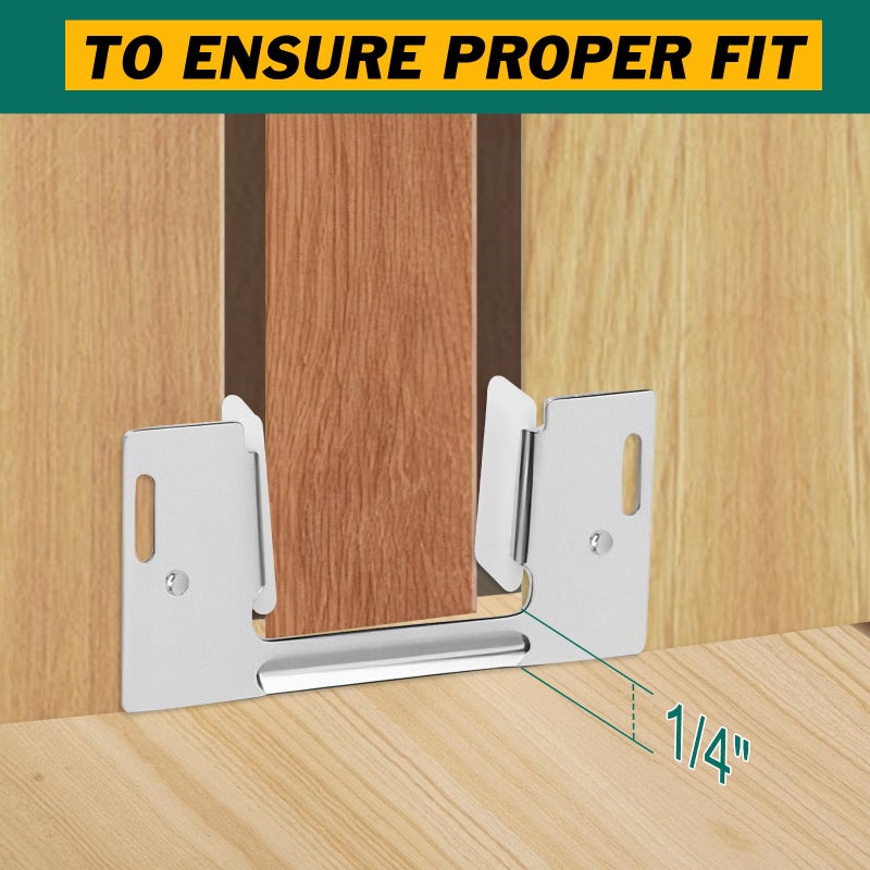 Lashow 8Pcs Pocket Door Guide Bottom, Hidden Bottom Sliding Door Guide, Jamb Mounted, Steel Bracket for 1-3/8-Inch Thick Doors - Image 4