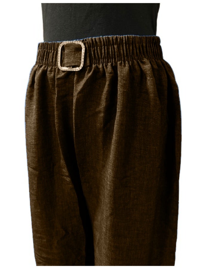 بنطلون نسائي واسع الساقين بخصر مطاطي، مناسب للارتداء اليومي، مقاس واحد - Image 2