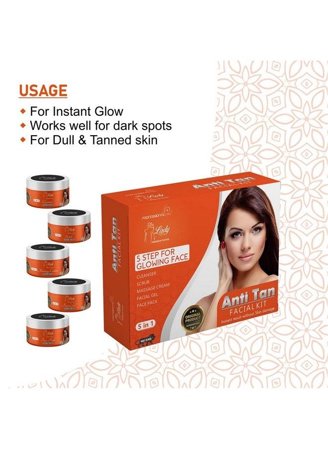 professional feel - Blue Lady Anti Tan Facial Kit With Face Massage Best Face Skin Care Radiant/Skin Whitening Brighten Glowing/Bridal Glow Diamond (275 G) - Image 1