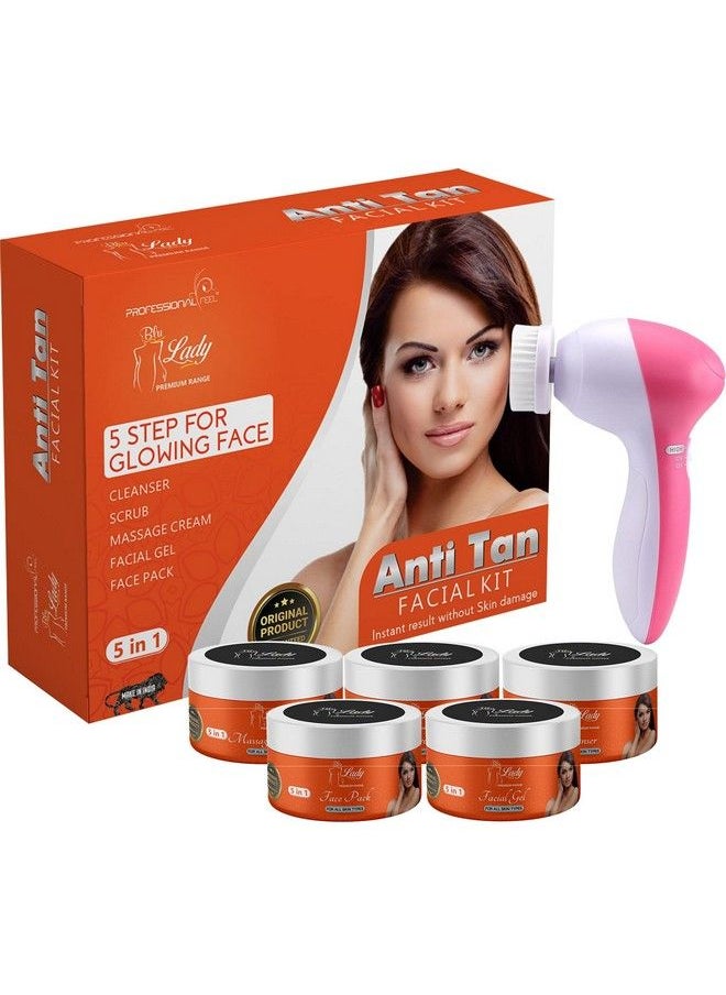 professional feel - Blue Lady Anti Tan Facial Kit With Face Massage Best Face Skin Care Radiant/Skin Whitening Brighten Glowing/Bridal Glow Diamond (275 G) - Image 1