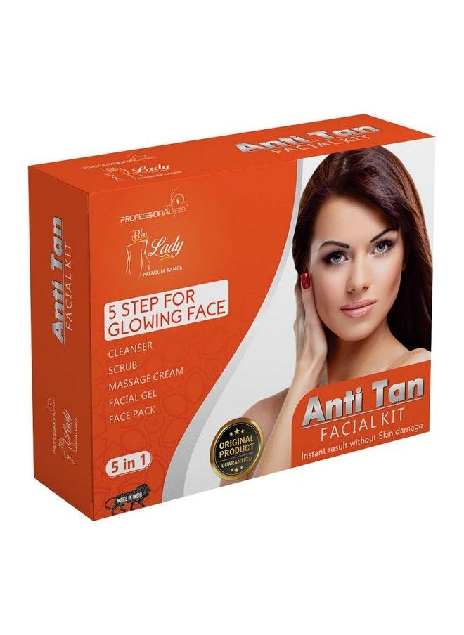 professional feel - Blue Lady Anti Tan Facial Kit With Face Massage Best Face Skin Care Radiant/Skin Whitening Brighten Glowing/Bridal Glow Diamond (275 G) - Image 1