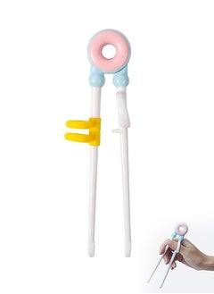 Toddler Training Plastic Chopsticks, Donut Cartoon DesignEasy to Use Learning Reusable Chopsticks Helper, for Kids Child Baby Adults Beginners