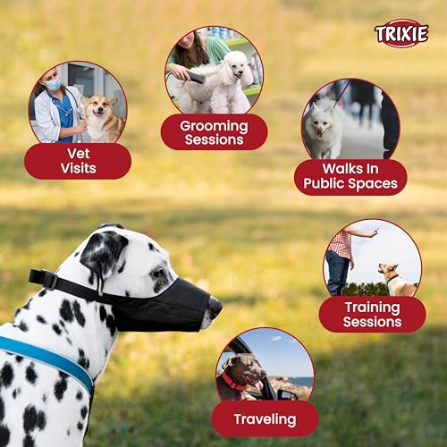 Trixie Nylon Muzzle for Dogs, Made with Durable Nylon, Lightweight and Fully Adjustable, Helps Protect Your Dog and The Surroundings, Can be Used During Exercise and Play - S–M - Image 5